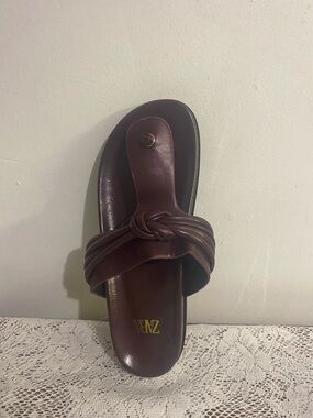 Zara Men's Dark Brown Knotted Toe-Post Sandals